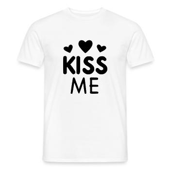 Kiss Me - Men's T-Shirt - white - Front - AI Model Male 178 dark (178cm)