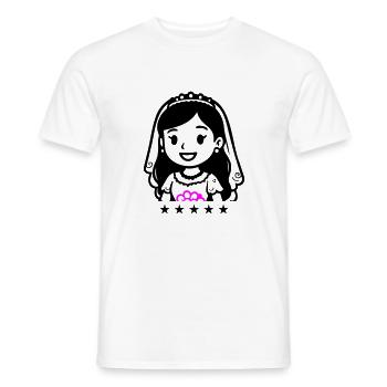 Bande dessinée de mariée - T-shirt homme - blanc - Devant - AI Model Male 178 dark (178cm)