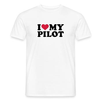 I love my Pilot - T-shirt homme - blanc - Devant - AI Model Male 178 dark (178cm)