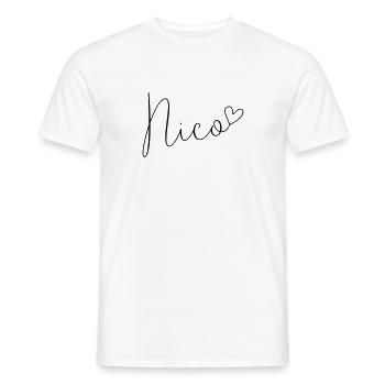 Nicole Name Vorname Junge - Männer T-Shirt - Weiß - Vorne - AI Model Male 178 dark (178cm)
