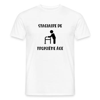 stagiaire de troisième âge - T-shirt homme - blanc - Devant - AI Model Male 178 dark (178cm)