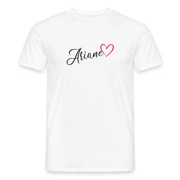 Ariane Surname First Name Heart pink - Men's T-Shirt - white - Front - AI Model Male 178 dark (178cm)