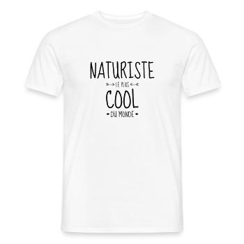 Naturism Naturist FKK Naturisme Naturiste Nudist - Men's T-Shirt - white - Front - AI Model Male 178 dark (178cm)