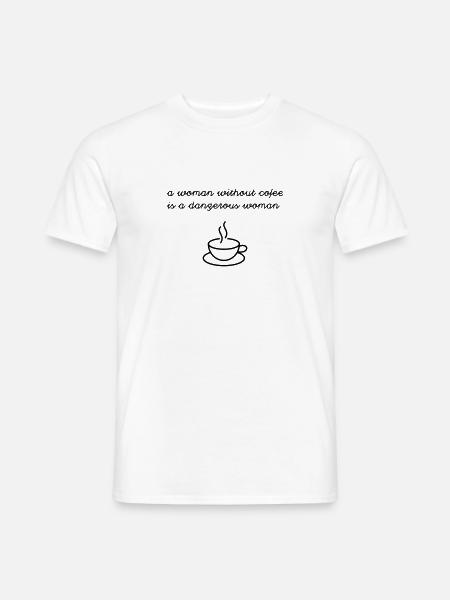 Woman without coffee - Men's T-Shirt - white