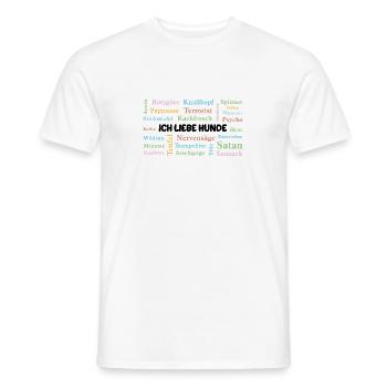 J’adore les chiens (la plupart du temps) - T-shirt homme - blanc - Devant - AI Model Male 178 dark (178cm)