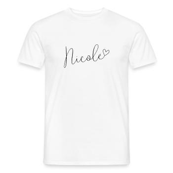Nicole Name First Name Girl - Men's T-Shirt - white - Front - AI Model Male 178 dark (178cm)