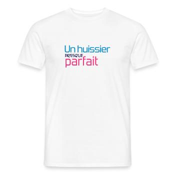 Huissier / Justice / Loi / Tribunal / Notaire - T-shirt homme - blanc - Devant - AI Model Male 178 dark (178cm)