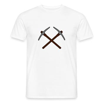 2 kreuz logo pickaxe spitzhacke abbauen bergbau ha - Männer T-Shirt - Weiß - Vorne - AI Model Male 178 dark (178cm)