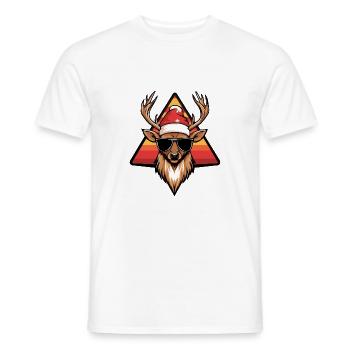 Hirsch Weihnachten Cool - Männer T-Shirt - Weiß - Vorne - AI Model Male 178 dark (178cm)