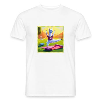 Yoga lustiges Alpaka süßes Lama Park Pilates - Männer T-Shirt - Weiß - Vorne - AI Model Male 178 dark (178cm)