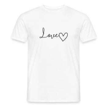 Love lettering with heart - Men's T-Shirt - white - Front - AI Model Male 178 dark (178cm)