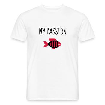 aquariophilie / aquariophile / poisson / aquarium - T-shirt homme - blanc - Devant - AI Model Male 178 dark (178cm)