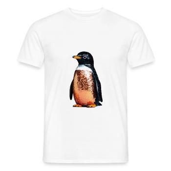 Pingouin,Paillettes,Paillettes,Or,Noir - T-shirt homme - blanc - Devant - AI Model Male 178 dark (178cm)