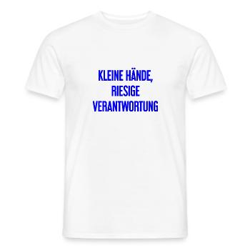 Kleine Hände, riesige Verantwortung Eltern-Spruch - Männer T-Shirt - Weiß - Vorne - AI Model Male 178 dark (178cm)