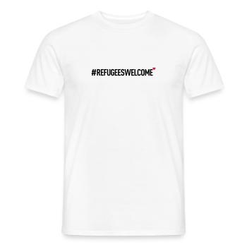 #refugeeswelcome - Männer T-Shirt - Weiß - Vorne - AI Model Male 178 dark (178cm)