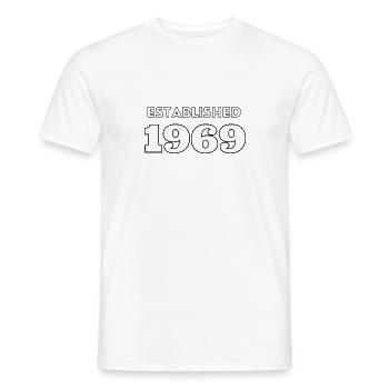 Fondée en 1969 - T-shirt homme - blanc - Devant - AI Model Male 178 dark (178cm)