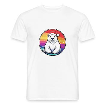 Polar Bear Christmas Christmas - Men's T-Shirt - white - Front - AI Model Male 178 dark (178cm)
