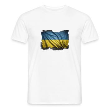 Ukraine Flagge Fahne - Männer T-Shirt - Weiß - Vorne - AI Model Male 178 dark (178cm)