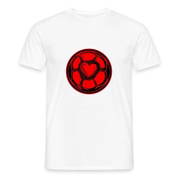 Fussball Herz Symbol - Männer T-Shirt - Weiß - Vorne - AI Model Male 178 dark (178cm)