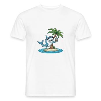 Hai Sommer Strand Comic - Männer T-Shirt - Weiß - Vorne - AI Model Male 178 dark (178cm)