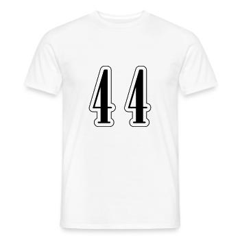 44 Zahl symbol - Männer T-Shirt - Weiß - Vorne - AI Model Male 178 dark (178cm)
