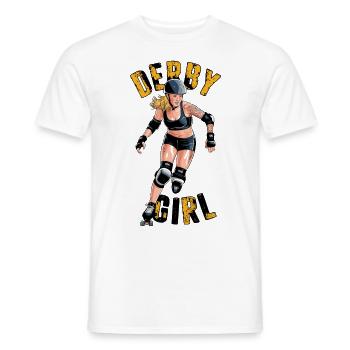 Roller Derby für einen Rollschuhfahrerin - Männer T-Shirt - Weiß - Vorne - AI Model Male 178 dark (178cm)