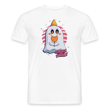 Trick or Treat Halloween Ghost - Men's T-Shirt - white - Front - AI Model Male 178 dark (178cm)