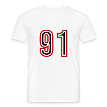 91 Zahl Jahre Trikot - Männer T-Shirt - Weiß - Vorne - AI Model Male 178 dark (178cm)