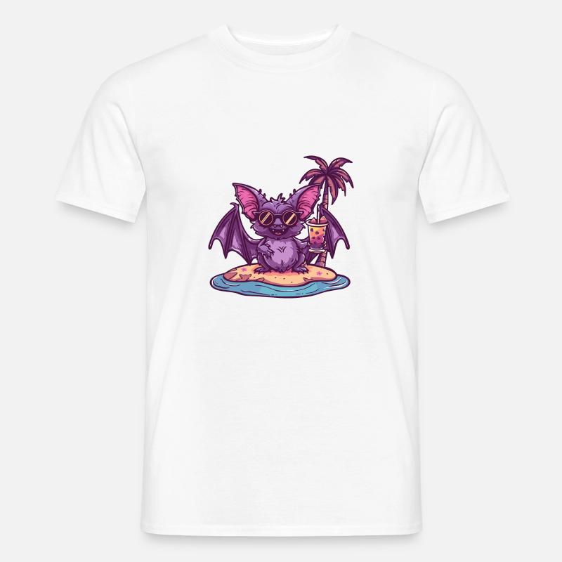 Fledermaus Sommer Strand Comic - Männer T-Shirt - Weiß