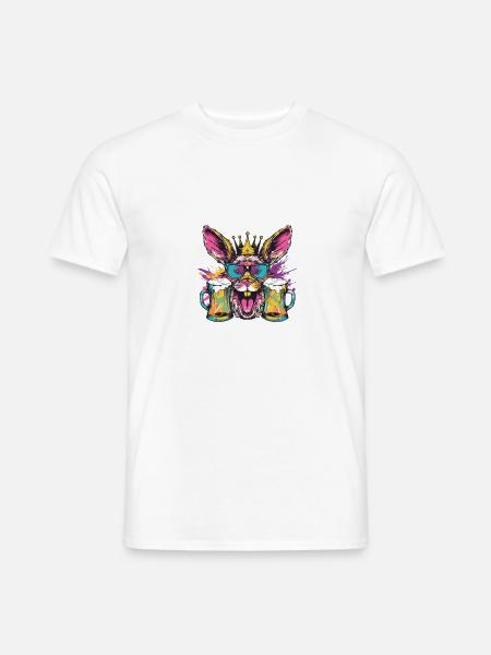Hase Bier Lustig - Männer T-Shirt - Weiß