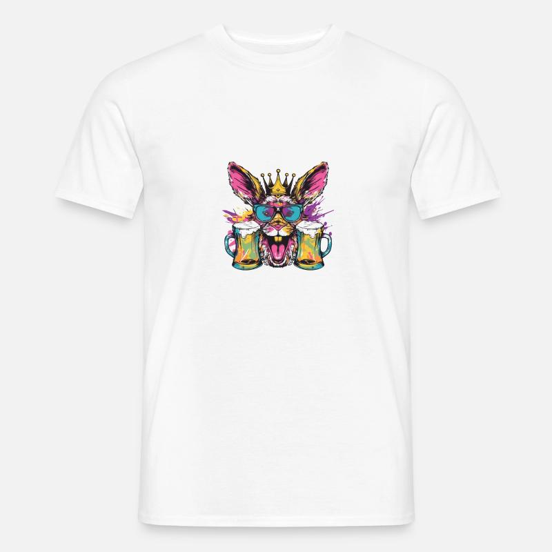 Hase Bier Lustig - Männer T-Shirt - Weiß