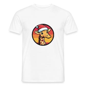 Giraffe Weihnachten Christmas - Men's T-Shirt - white - Front - AI Model Male 178 dark (178cm)