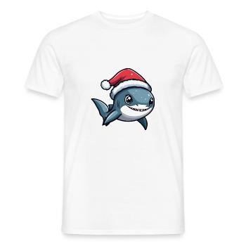 requin Noël mignon - T-shirt homme - blanc - Devant - AI Model Male 178 dark (178cm)