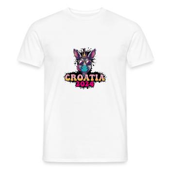 Croatie 2024 Âne de fête - T-shirt homme - blanc - Devant - AI Model Male 178 dark (178cm)
