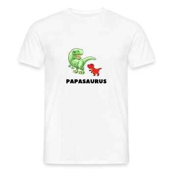 Papa Father Birth Paternity Papasaurus - Men's T-Shirt - white - Front - AI Model Male 178 dark (178cm)