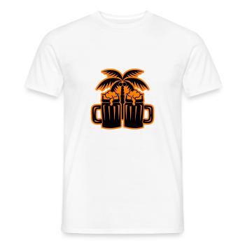 Beer Beach Palm Trees Island - Men's T-Shirt - white - Front - AI Model Male 178 dark (178cm)