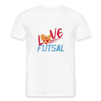 Amour Futsal Coeur Ballon Soccer en salle Passion - T-shirt homme - blanc - Devant - AI Model Male 178 dark (178cm)