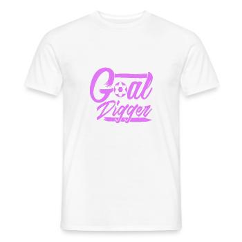 Goal Digger Funny Soccer Player Motivation - Men's T-Shirt - white - Front - AI Model Male 178 dark (178cm)