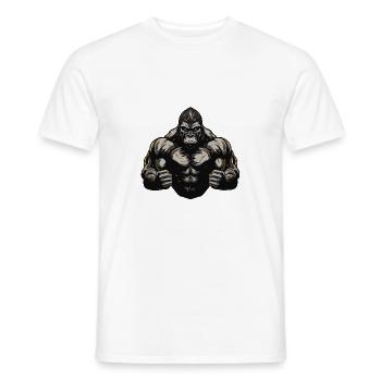 Gorilla Beast Fitness Muskeln - Männer T-Shirt - Weiß - Vorne - AI Model Male 178 dark (178cm)