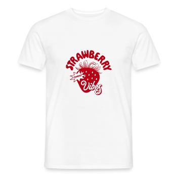 Strawberry Vibes Trendy Erdbeere Streetwear - Männer T-Shirt - Weiß - Vorne - AI Model Male 178 dark (178cm)