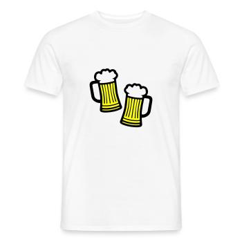Beer Beer Mug Symbol Drinking Beer Glass - Men's T-Shirt - white - Front - AI Model Male 178 dark (178cm)