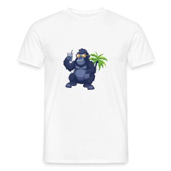 Gorilla Sommer Strand Comic - Männer T-Shirt - Weiß - Vorne - AI Model Male 178 dark (178cm)