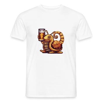 Schnecke Bier Pixel - Männer T-Shirt - Weiß - Vorne - AI Model Male 178 dark (178cm)