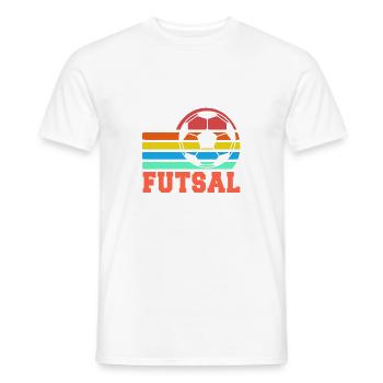 Futsal Retro Rainbow Soccer Ball Statement - Men's T-Shirt - white - Front - AI Model Male 178 dark (178cm)