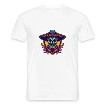 Mexikaner Totenkopf Sombrero - Männer T-Shirt - Weiß - Vorne - AI Model Male 178 dark (178cm)