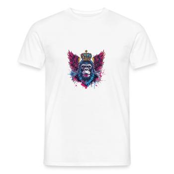 Gorilla Coat of Arms Portrait Colorful - Men's T-Shirt - white - Front - AI Model Male 178 dark (178cm)