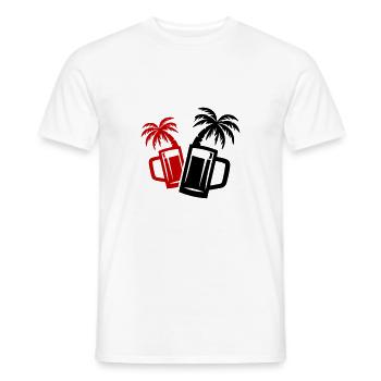 Beer Beach Palm Trees - Men's T-Shirt - white - Front - AI Model Male 178 dark (178cm)