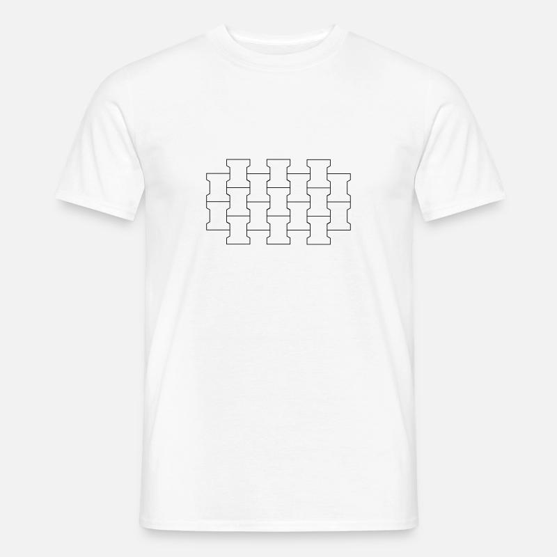 Kopfsteinpflaster - Bürgersteig - Männer T-Shirt - Weiß