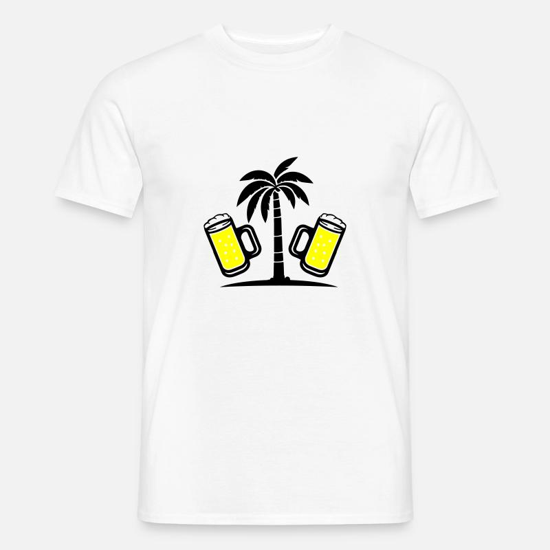 Bier Palmen Urlaub - Männer T-Shirt - Weiß
