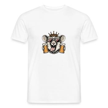 Bière de hamster drôle - T-shirt homme - blanc - Devant - AI Model Male 178 dark (178cm)